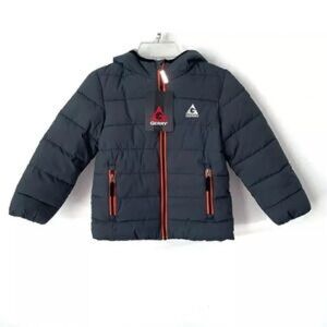 Gerry Weber Kids Puffer Coat - Charcoal with Bright Orange Trim 4T